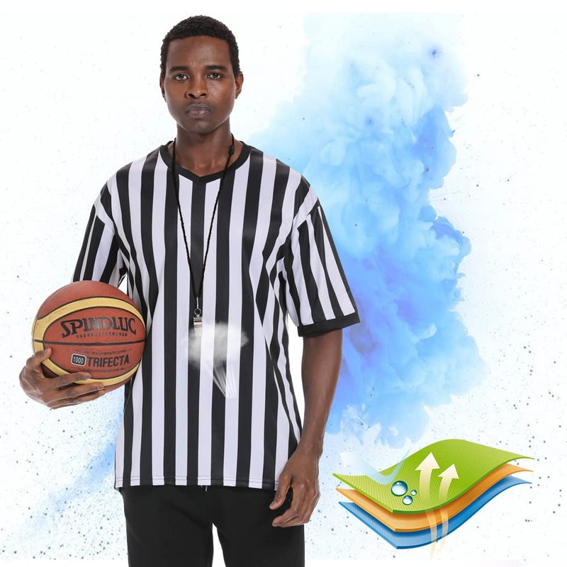 Shinestone Referee Shirt, Referee Costume Shirt for Womens and Mens, V Neck Referee Umpire Shirt Jersey for Football, Soccer and Sports for Christmas (Small) - Image 2